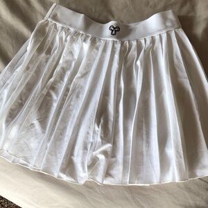 TNA White Pleated Skater Mini Skirt